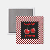 Checkerboard Cherries Magnet (Voorkant / Achterkant)