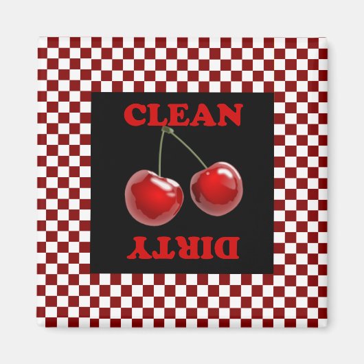 Checkerboard Cherries Magnet (Voorkant)