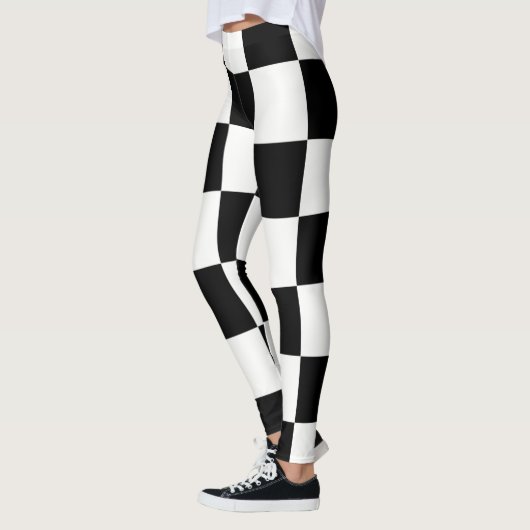 Checkerboard ~ Chess~ Square Design Black & White* Leggings (Links)