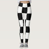 Checkerboard ~ Chess~ Square Design Black & White* Leggings (Voorkant)
