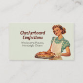 Checkerboard Confections Bakkerij Nostalgie Retro Visitekaartje (Voorkant)
