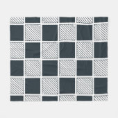 Checkerboard controleert strepen geruit fleece deken (Voorkant (Horizontaal))