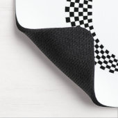 Checkerboard Crescent Moon Black en White Muismat (Hoek)