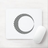 Checkerboard Crescent Moon Black en White Muismat (Met muis)