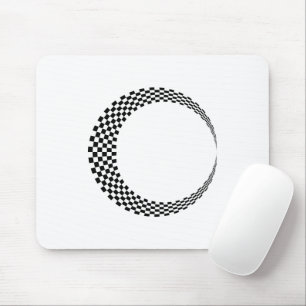 Checkerboard Crescent Moon Black en White Muismat