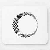 Checkerboard Crescent Moon Black en White Muismat (Voorkant)