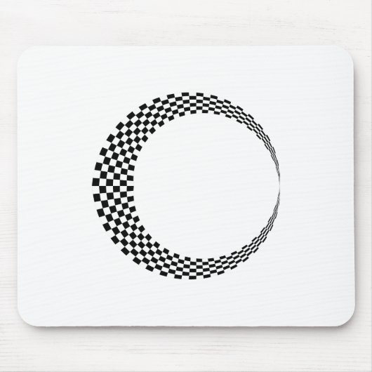 Checkerboard Crescent Moon Black en White Muismat (Voorkant)