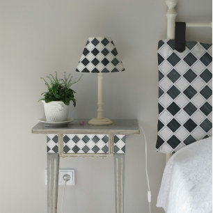 Checkerboard Diamond Zwart-wit Decoupage Tissuepapier