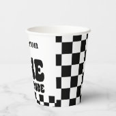 Checkerboard Een Gelukkig Dude 1e Verjaardag Papieren Bekers (Achterkant)