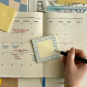 Checkerboard Floral Border Post-it Notes 7.6 x 7.6