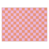 Checkerboard Gecontroleerd Patroon Coral Pastel Ro Tafelkleed (Voorkant (Horizontaal))