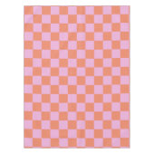 Checkerboard Gecontroleerd Patroon Coral Pastel Ro Tafelkleed (Voorkant)