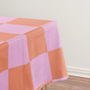 Checkerboard Gecontroleerd Patroon Coral Pastel Ro Tafelkleed