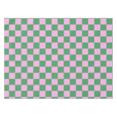 Checkerboard Gecontroleerde Patroomroze en groen Tafelkleed (Voorkant (Horizontaal))