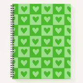 Checkerboard Green Heart Notitieboek (Voorkant)