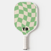 Checkerboard Groovy Retro naam Pickleball Paddle (Achterkant)