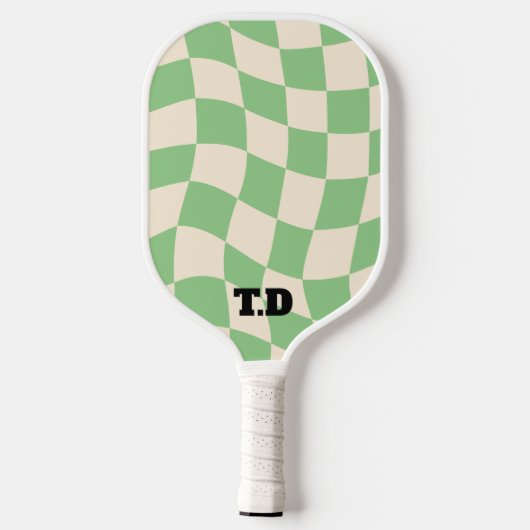Checkerboard Groovy Retro naam Pickleball Paddle (Achterkant)