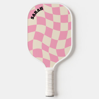 Checkerboard Groovy Retro  naam Pickleball Paddle