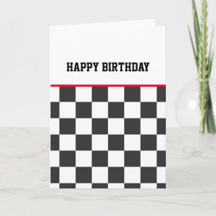 Checkerboard Happy Birthday Tiener Kaart