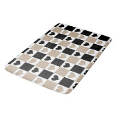 Checkerboard Harten in Taupe, Zwart en Wit Badmat (Gekanteld)