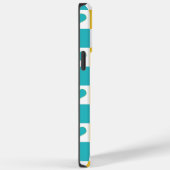 Checkerboard Harten in Turquoise en Geel Case-Mate iPhone Case (Achterkant / Rechts)