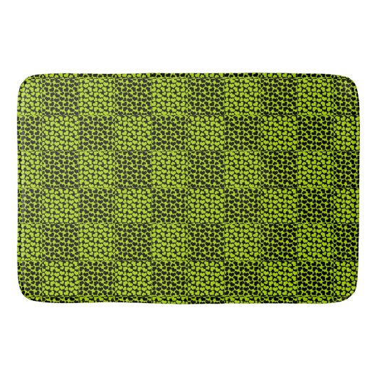 Checkerboard harten patroon in Lime Green Badmat (Voorkant)