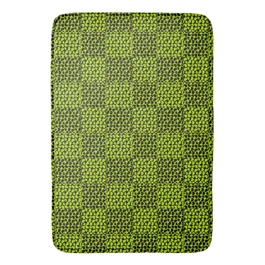 Checkerboard harten patroon in Lime Green Badmat (Voorkant Verticaal)