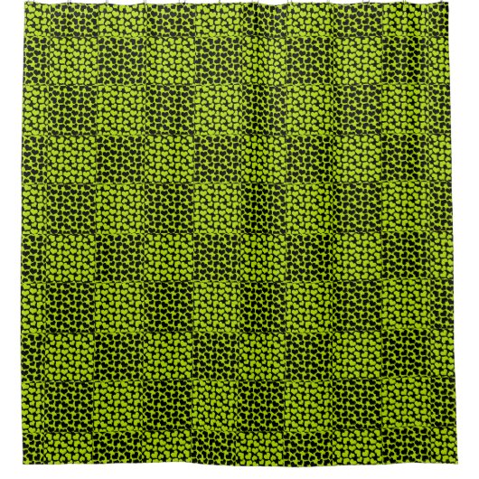 Checkerboard harten patroon in Lime Green Douchegordijn (Voorkant)