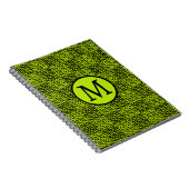 Checkerboard harten patroon in Lime Green Notitieboek (Rechterzijde)