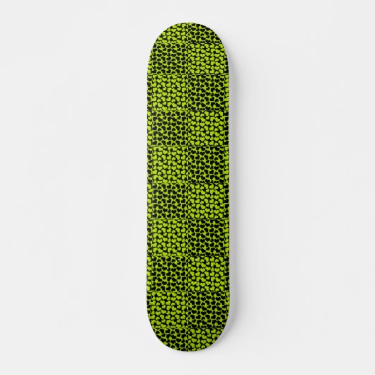Checkerboard harten patroon in Lime Green Persoonlijk Skateboard (Voorkant)