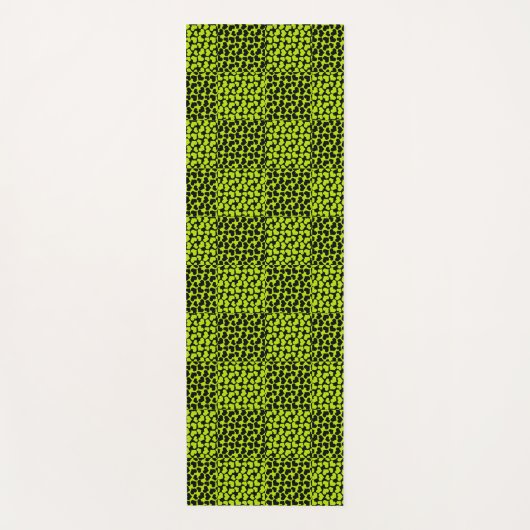 Checkerboard harten patroon in Lime Green Yogamat (Voorkant)