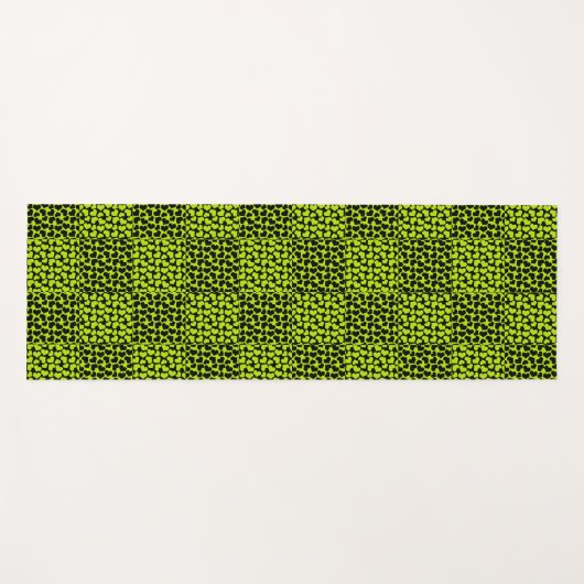 Checkerboard harten patroon in Lime Green Yogamat (Voorkant (horizontaal))