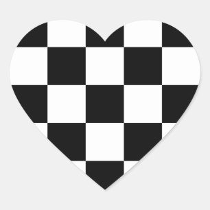 "Checkerboard" Hartvormige Stickers