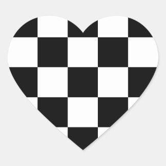 "Checkerboard" Hartvormige Stickers