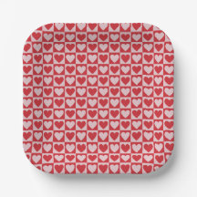 Checkerboard Heart Valentijns Papieren Borden
