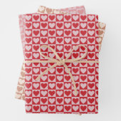 Checkerboard Heart Wrapping Paper - Tonaal Roze (In situ)