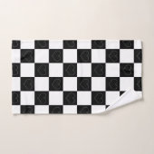 Checkerboard Hearts in zwart-wit Bad Handdoek (Handdoek)