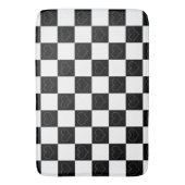 Checkerboard Hearts in zwart-wit Badmat (Voorkant Verticaal)