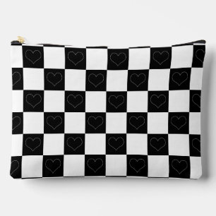 Checkerboard Hearts in zwart-wit Etui