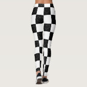Checkerboard Hearts in zwart-wit Leggings (Achterkant)