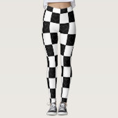Checkerboard Hearts in zwart-wit Leggings (Voorkant)