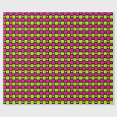 Checkerboard Hearts - Lime Green, Hot Pink & Black Cadeaupapier (Vlak)