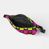 Checkerboard Hearts - Lime Green, Hot Pink & Black Heuptasje (Open)