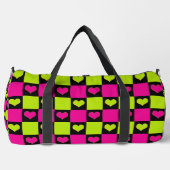 Checkerboard Hearts - Lime Green, Hot Pink & Black Plunjezak (Voorkant)