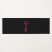 Checkerboard Hearts - Lime Green, Hot Pink & Black Yogamat (Achterkant (horizontaal))