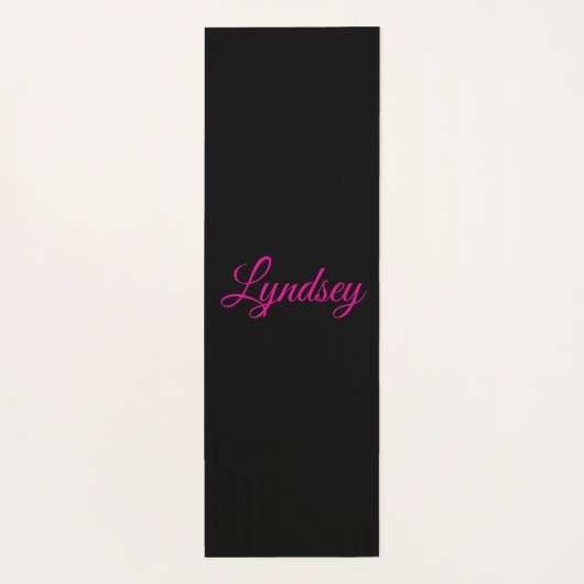 Checkerboard Hearts - Lime Green, Hot Pink & Black Yogamat (Achterkant)