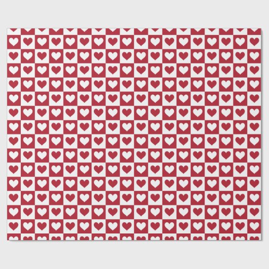 Checkerboard Hearts Pattern Valentijnsdag Cadeaupapier (Vlak)