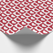 Checkerboard Hearts Pattern Valentijnsdag Cadeaupapier (Hoek)
