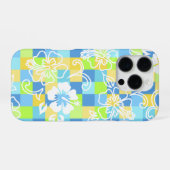Checkerboard Hibiscus Hawaiian Floral iPhone Hoesje (Achterkant horizontaal)