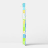 Checkerboard Hibiscus Hawaiian Floral Turq Case-Mate iPhone Case (Achterkant / Rechts)